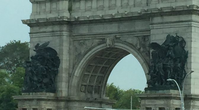 An awesome view of the historic Grand Army Plaza arch at Prospect Park in Brooklyn NY.